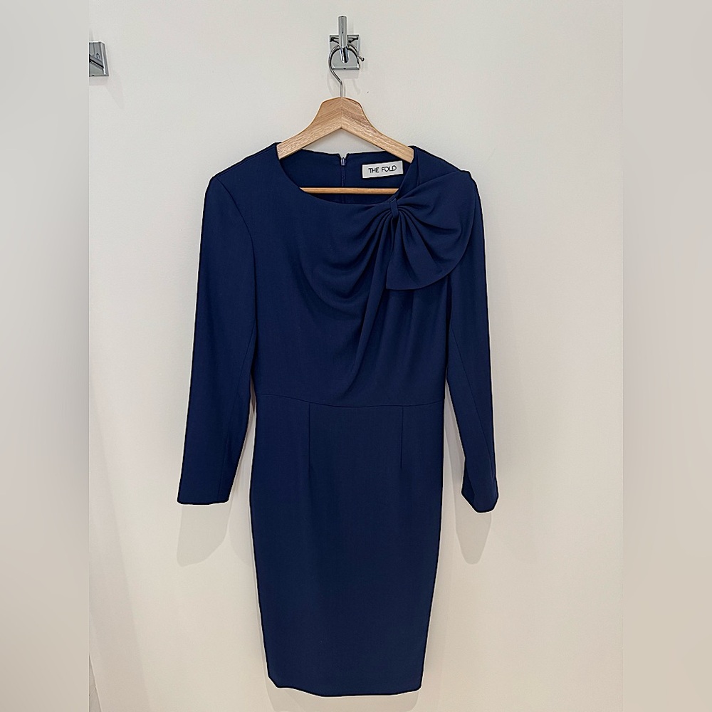 The Fold Navy Blue Dress, UK 10